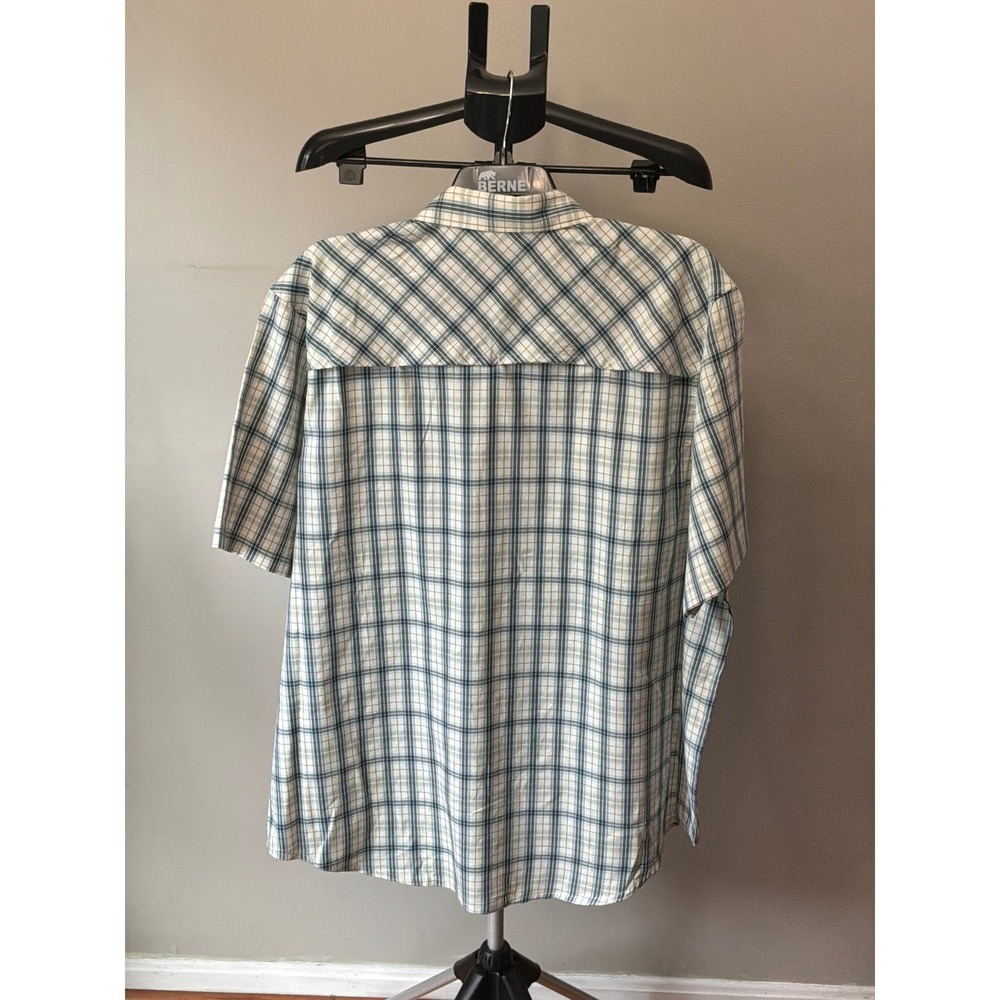 Berne Plaid Fishing Shirt Mens 2XL Blue White UPF 30 Gorpcore Workwear SH31PEM - Picture 3 of 11